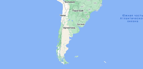 Аргентина на карте мира