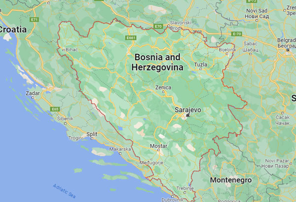 Bosnia and Herzegovina on Map