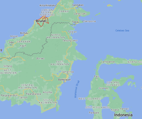 Brunei on Map
