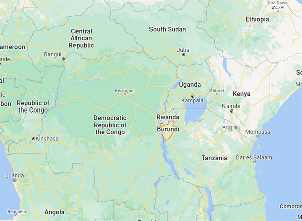Burundi on Map