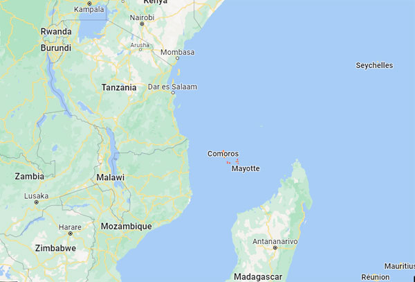 Comoros on Map