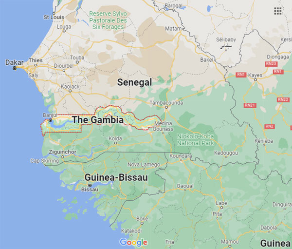 Gambia on Map