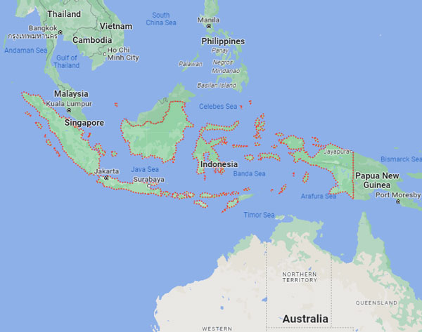 Indonesia on Map