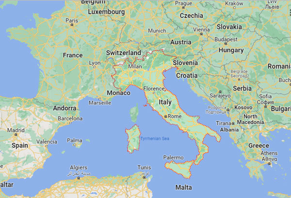 Italy on Map