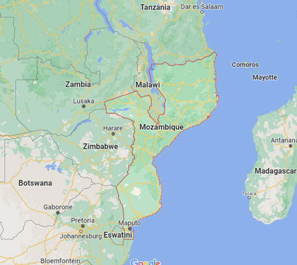 Mozambique on Map
