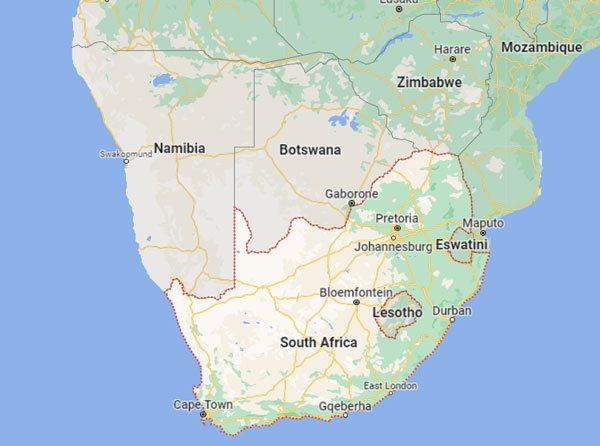 South Africa on Map