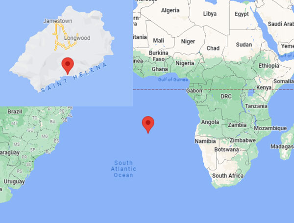 St. Helena on Map