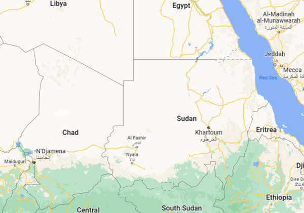 Sudan on Map