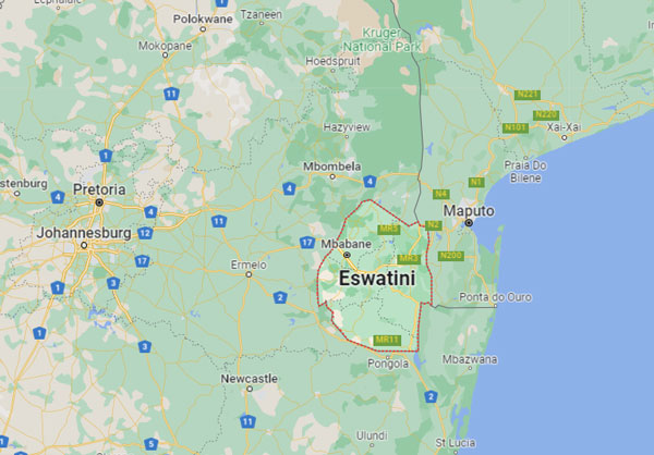 Swaziland on Map