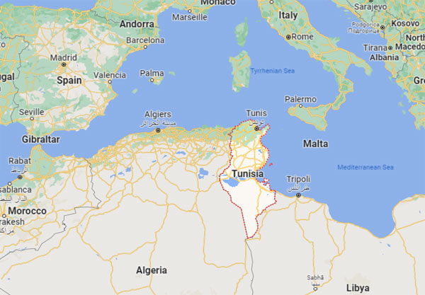Tunisia on Map