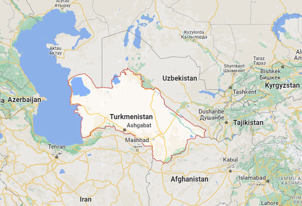 Turkmenistan on Map