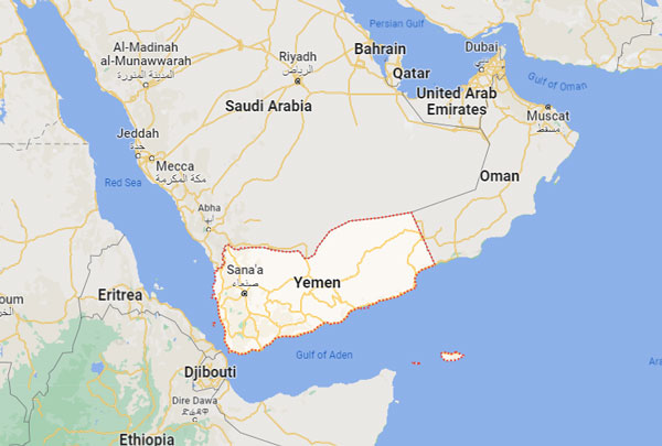 Yemen on Map